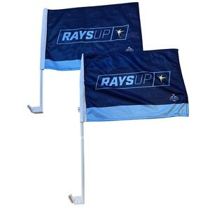Tampa Bay Rays Up Car Flags Set of 2‎ Baseball MLB Fan Gear Represent Auto Decor